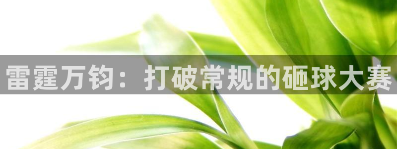 jn江南·体育登录入口：雷霆万钧：打破常规的砸球大赛